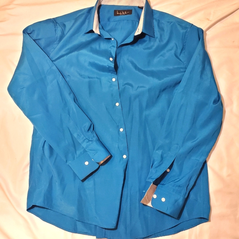 Blue long sleeve dress shirt